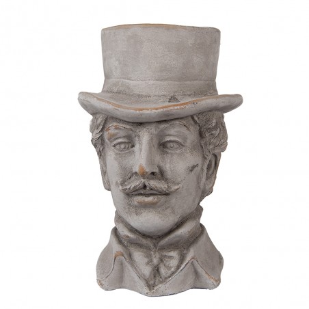 Pot de Fleurs "Homme" 15x16x24 cm Gris Pierre