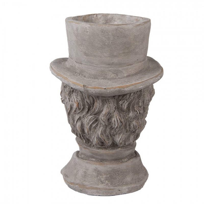 Pot de Fleurs "Homme" 15x16x24 cm Gris Pierre – Image 3