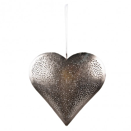Pendentif Coeur en Métal Argentée 20x4x20cm