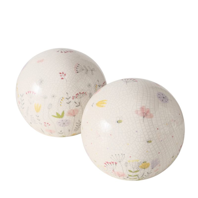 Boule Décorative "Florina" en Poterie Craquelée et Brillant, 2 Modèles au Choix ø12cm – Image 4