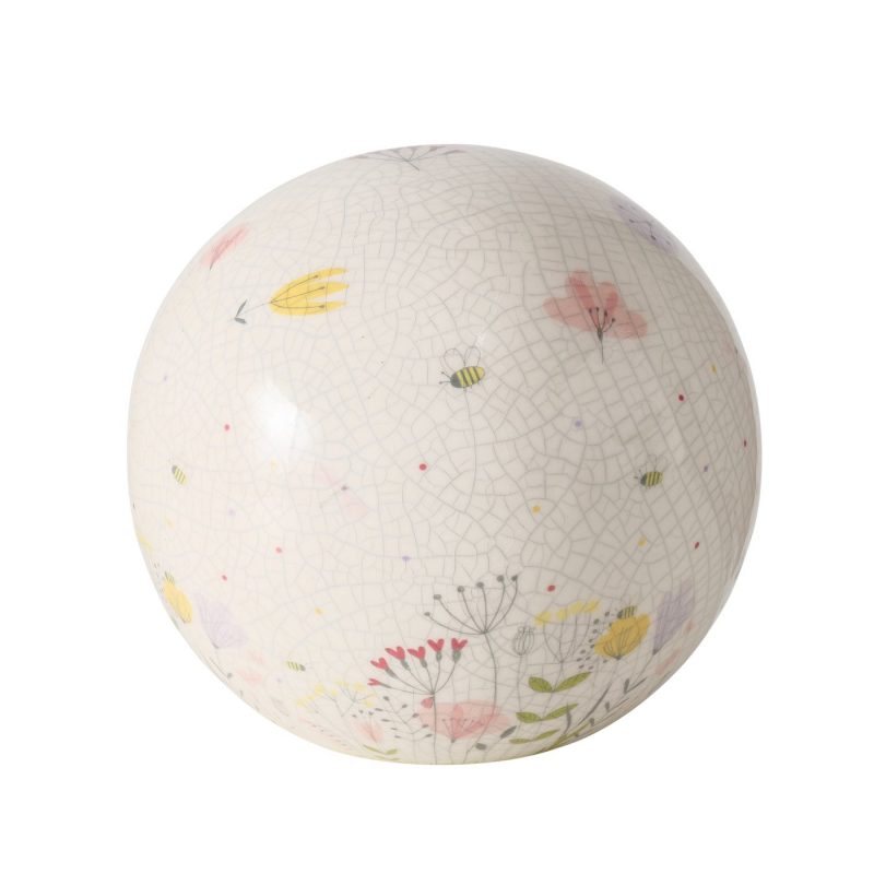 Boule Décorative "Florina" en Poterie Craquelée et Brillant, 2 Modèles au Choix ø12cm – Image 3