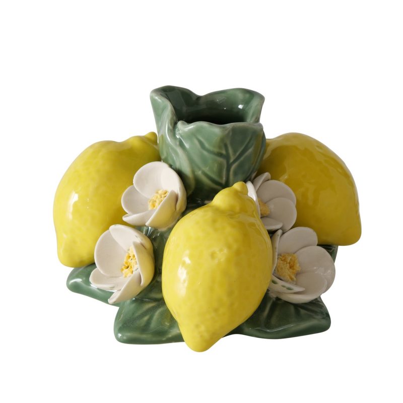 Bougeoir "Zitronella" Fleur et Fruit en Porcelaine 10xH.7cm – Image 5