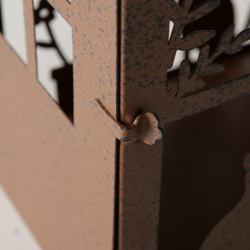 Lanterne "Cosina" en Métal Laqué Rouillé, 2 Modèles au Choix, 9x25cm – Image 4
