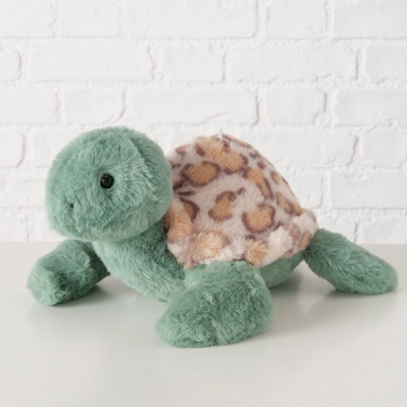 Peluche Tortue "Turtly" en Polyester Vert Verdoyant H.12,8cm