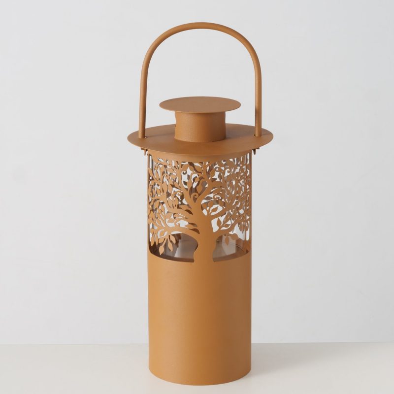 Lanterne Ronde "Astella" en Métal Rouillé, H.45cm