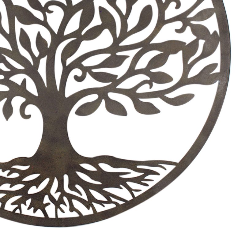 Cercle "Arbre de Vie" Mural en Métal Noir ø82cm – Image 2