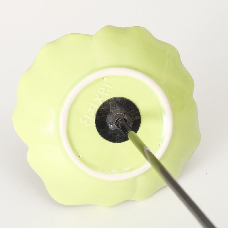 Piquet de Jardin "Daisie" Bain d'Oiseau Poterie Verte Clair Fleurie H.78,5cm – Image 3