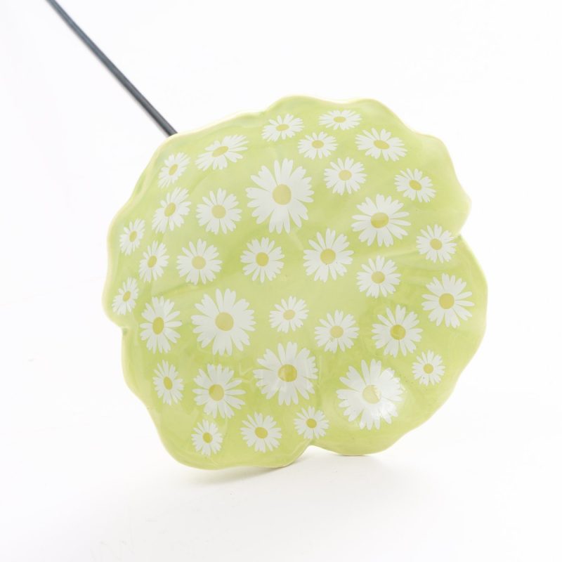 Piquet de Jardin "Daisie" Bain d'Oiseau Poterie Verte Clair Fleurie H.78,5cm – Image 4