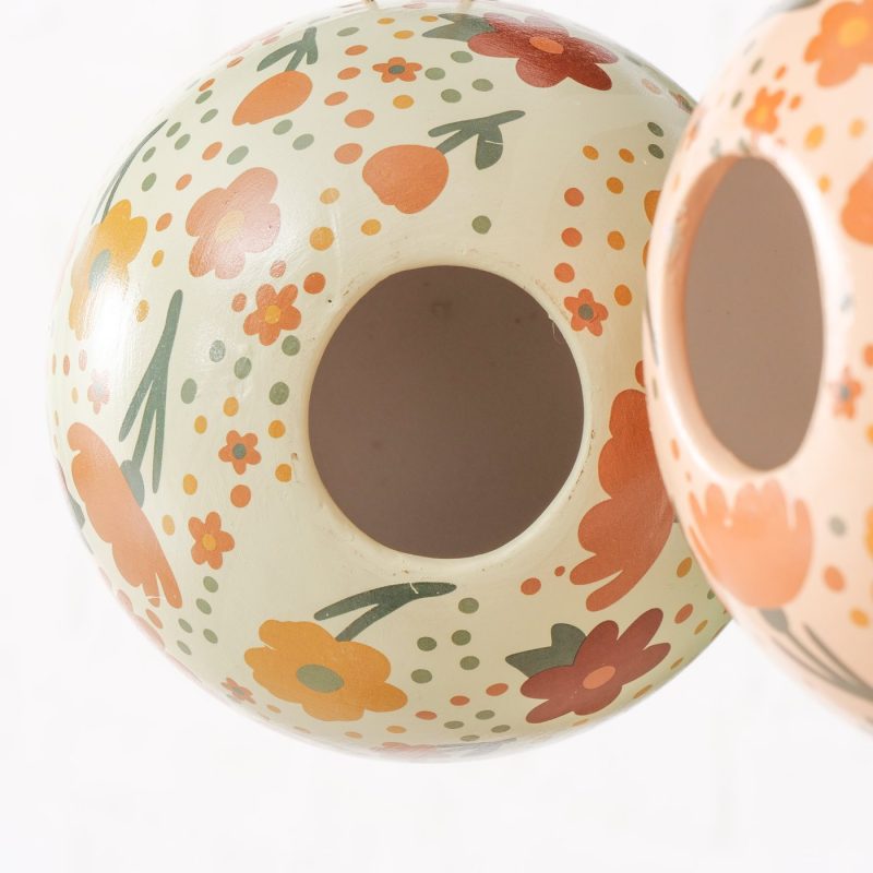 Nichoir "Farina" Poterie Multicolore, H.11cm, 2 Couleurs au Choix – Image 2