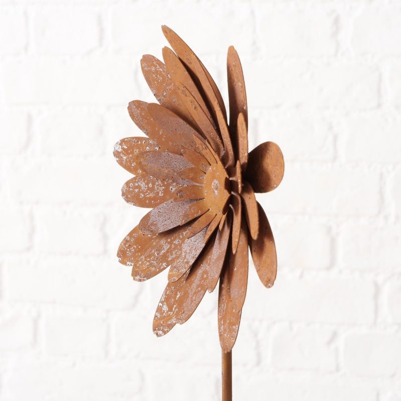 Piquet de Jardin Fleur Petula en Métal Rouillé H.69cm – Image 4