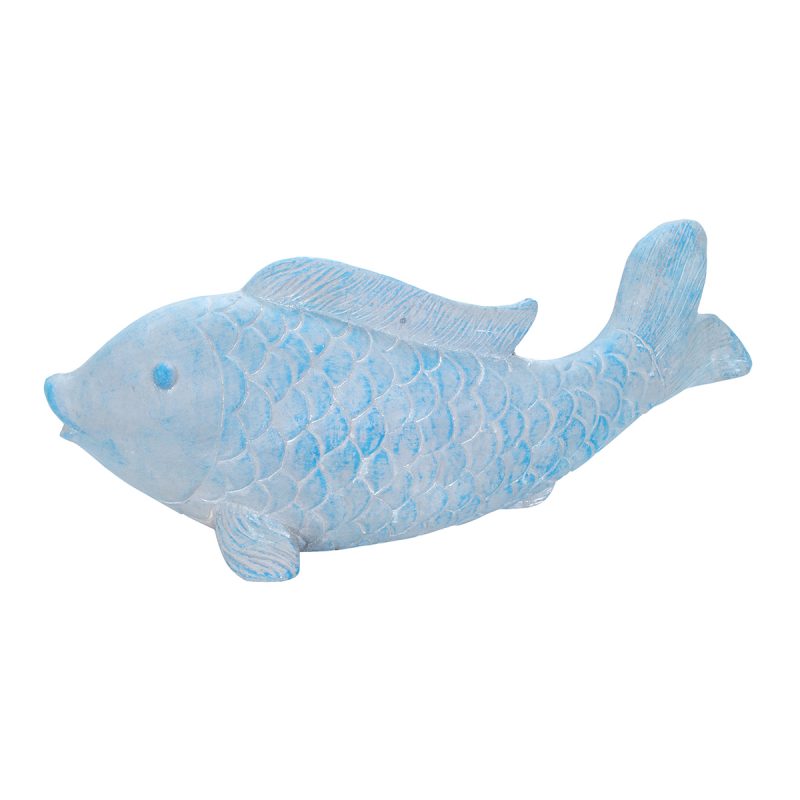 Poisson en Résine Bleue 65x21x27cm