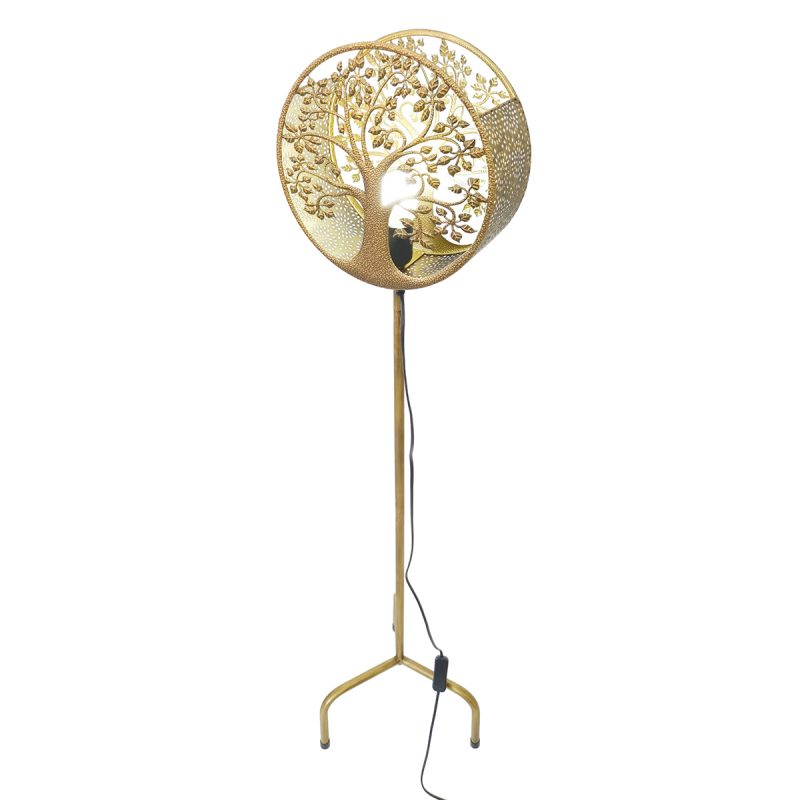 Lampadaire "Arbre de Vie" en Métal Doré 30x12x130cm