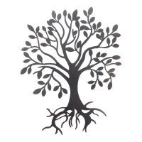 Arbre de Vie Mural en Métal Noir 46,5x1x57cm