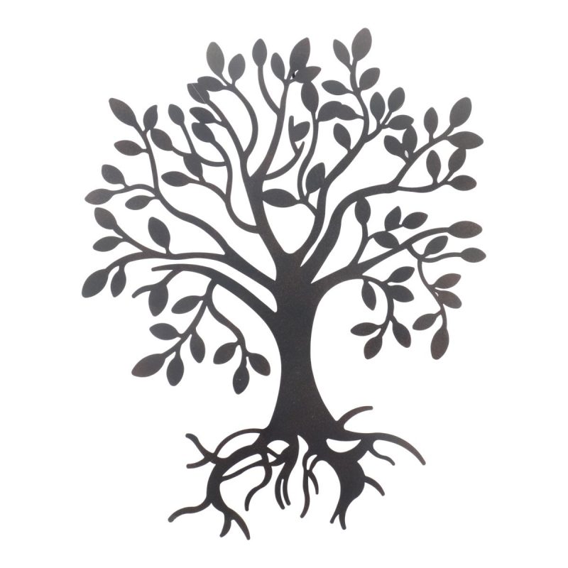 Arbre de Vie Mural en Métal Noir 46,5x1x57cm