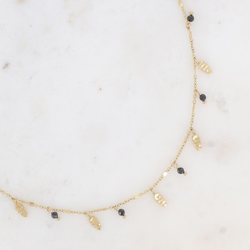Collier - Pampilles Ovales et Pierres Naturelles Onyx