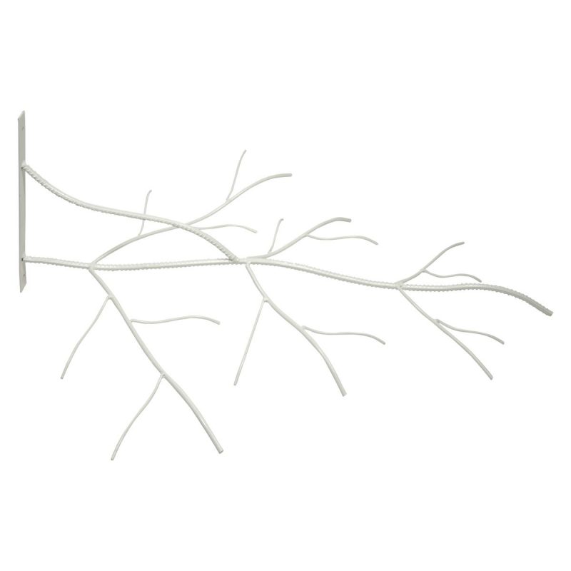 Branche Murale en Fer Forgé Blanc 90x60x30cm