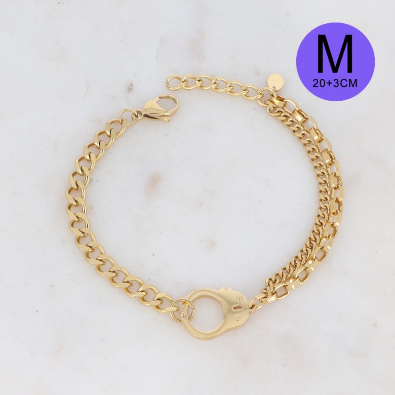 Bracelet Alex M - UNISEX - Doré 23 cm