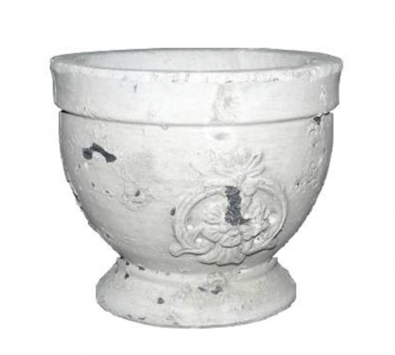 Petite Coupe Style Antique ou Pot Décoratif en Terre Cuite Ton Pierre 12x13x13cm