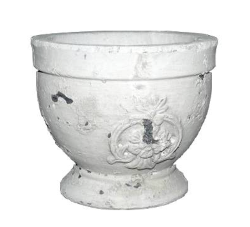 Petite Coupe Style Antique ou Pot Décoratif en Terre Cuite Ton Pierre 12x13x13cm
