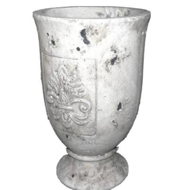 Cache Pot Style Antique en Terre Cuite Ton Pierre 13x13x20cm
