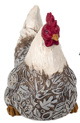 Poule en Résine Décoré 16x15x9cm