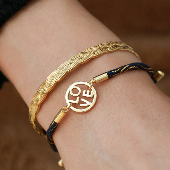Bracelet Cordon Love Bleu Nuit