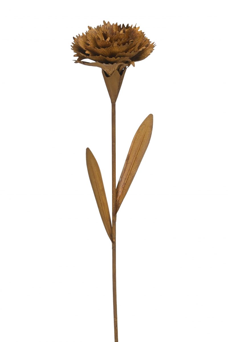 Piquet Fleurs en Métal Rouillé ø14xh70cm