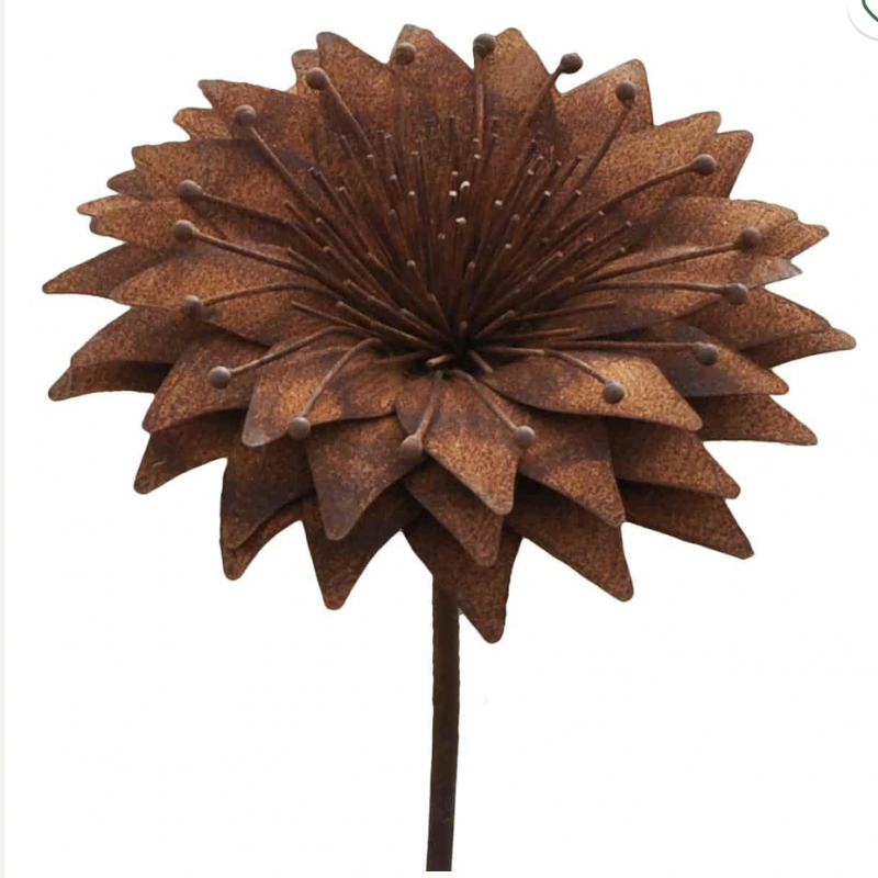 Piquet SunFlower en Métal Rouillé ø24cm H.155cm