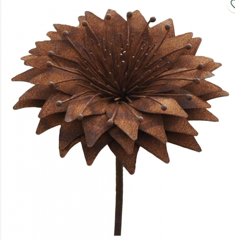 Piquet SunFlower en Métal Rouillé ø24cm H.155cm
