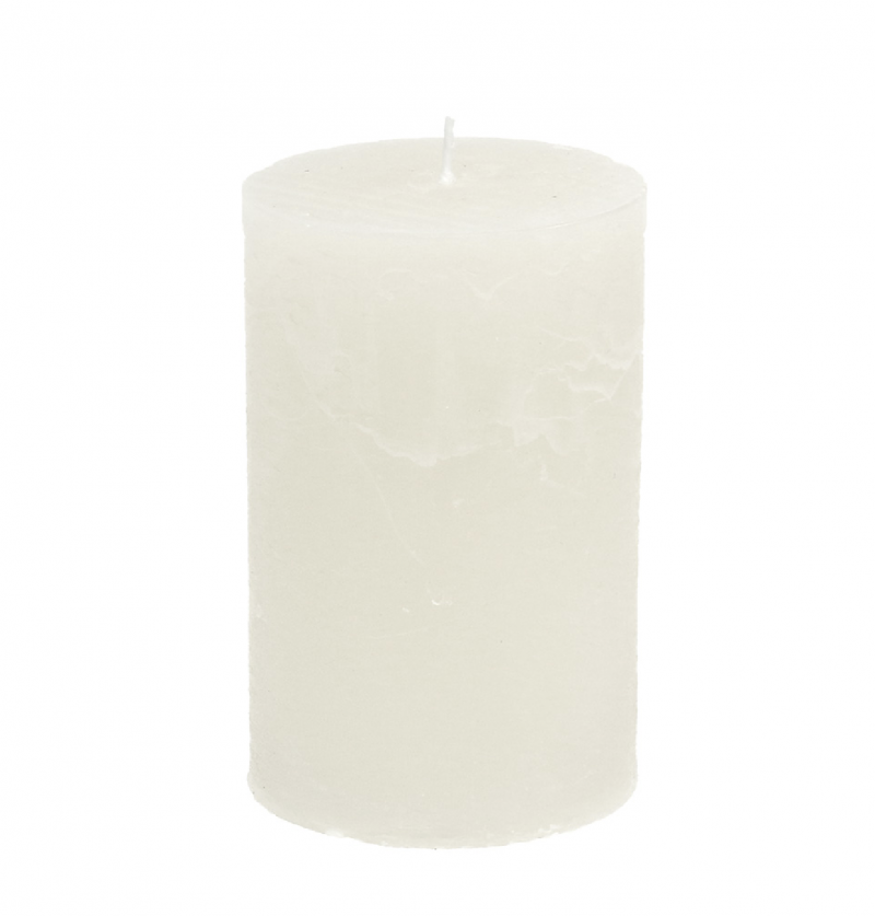 Bougie Pilier Marbré Blanc 6x10cm – Image 2