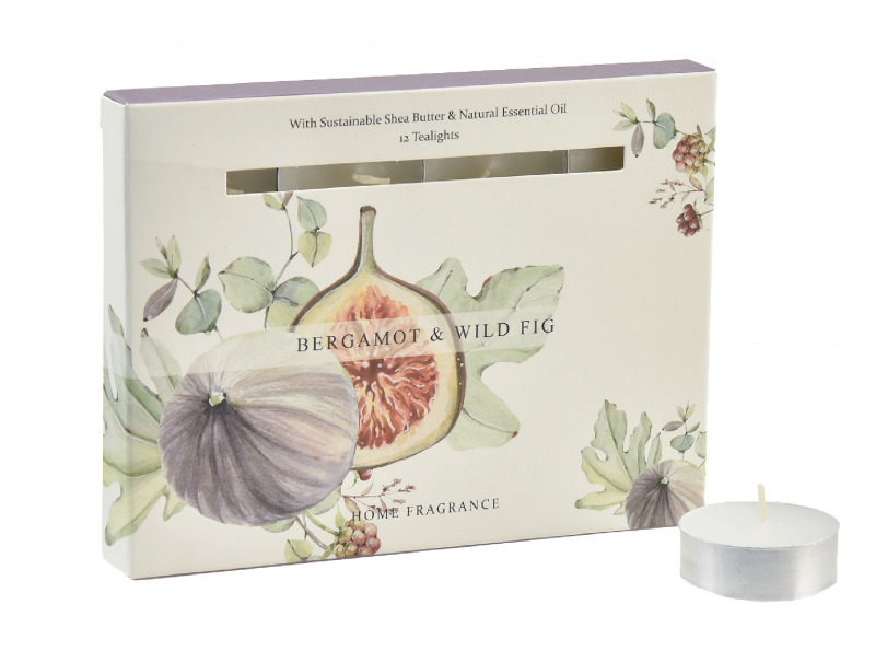 Set de 12 Bougies Chauffe-Plat Senteur Bergamote et Figue Blanche au Beurre de Karité et Huiles Essentielles ø3,5cm