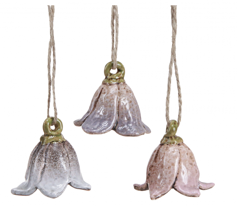 Pendentif Fleur en Céramique 3 Couleurs au Choix ø5cm