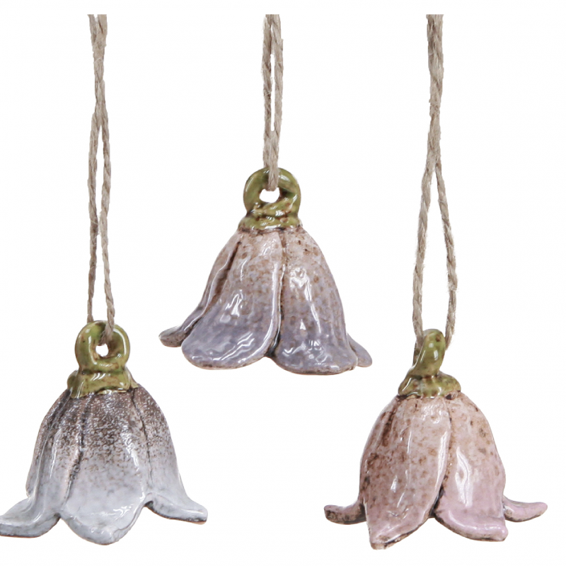 Pendentif Fleur en Céramique 3 Couleurs au Choix ø5cm
