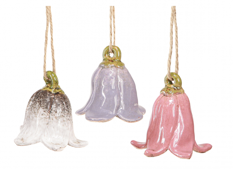 Pendentif Fleur en Céramique 3 Couleurs au Choix ø7cm – Image 2