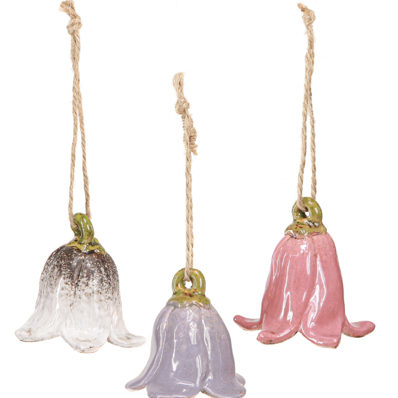 Pendentif Fleur en Céramique 3 Couleurs au Choix ø7cm