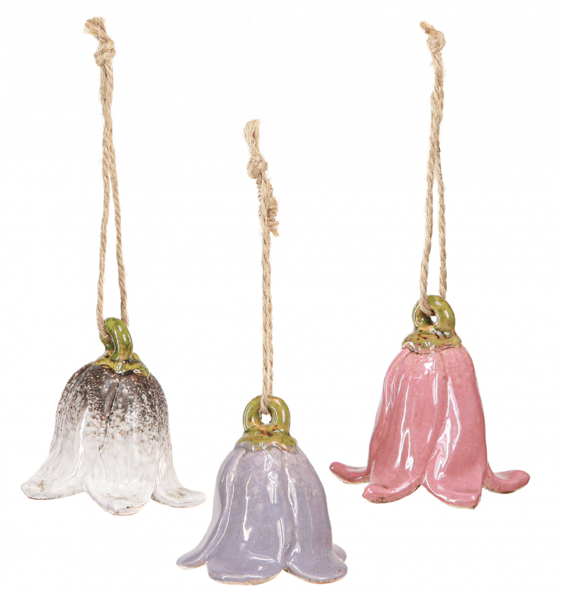 Pendentif Fleur en Céramique 3 Couleurs au Choix ø7cm