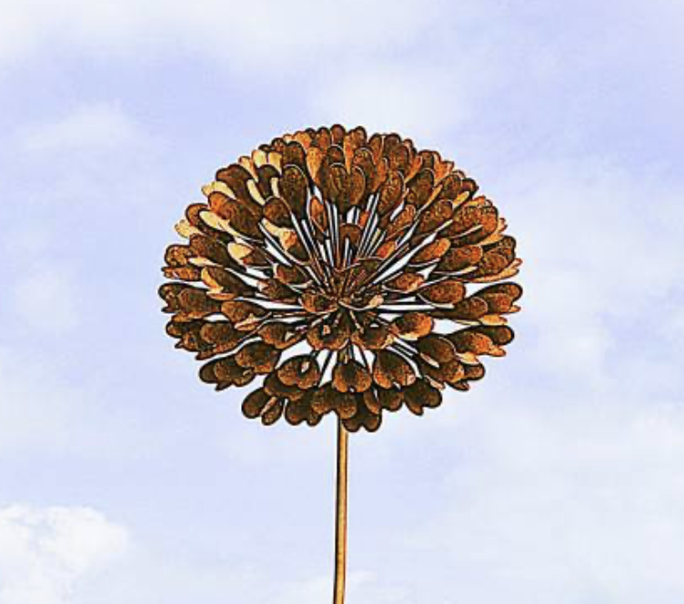 Piquet Fleur Métal Rouillé ø28cm H.200cm
