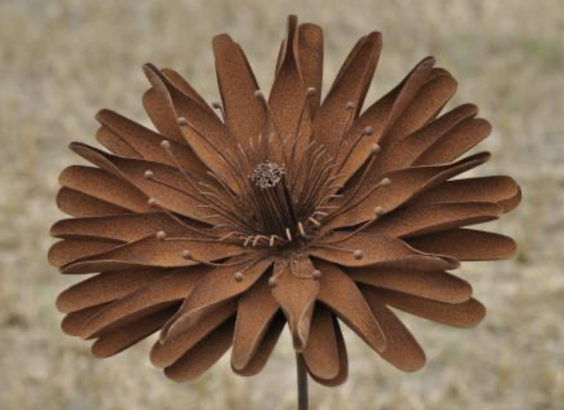 Piquet Aster en Métal Rouillé ø35cm H.155cm