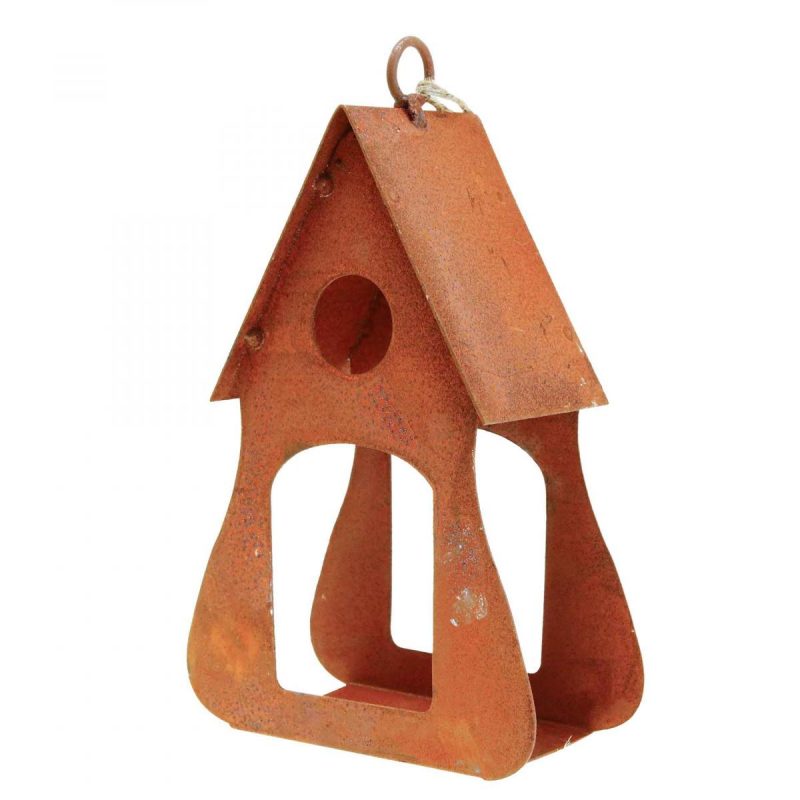 Nichoir Maison à Suspendre en étal Rouillé 17,5cm – Image 3