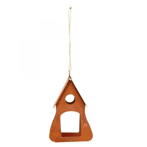 Nichoir Maison à Suspendre en étal Rouillé 17,5cm