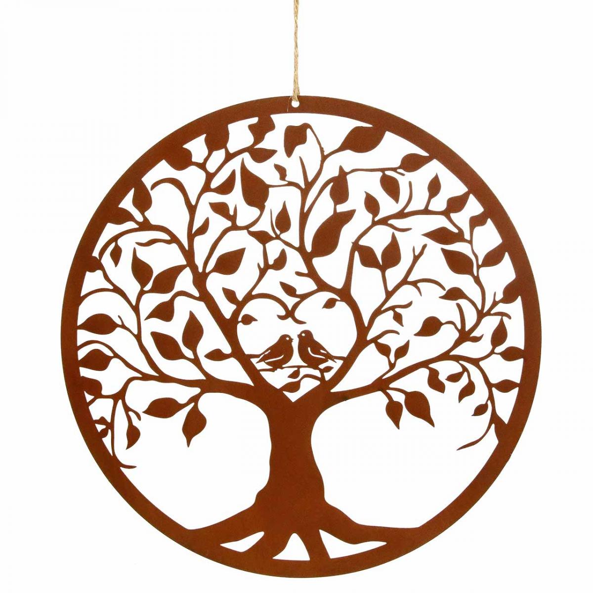 Pendentif Arbre de Vie en Métal Rouillé ø25cm