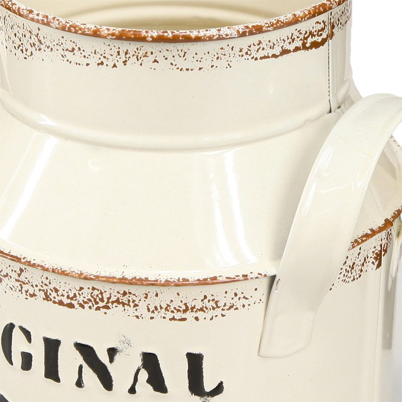 Pot à Lait Vintage "1982" en Métal Blanc Vieilli H.16cm – Image 2