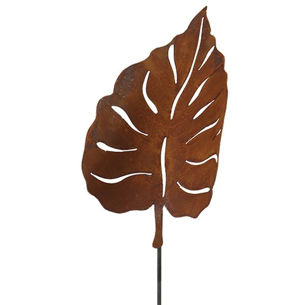 Piquet Feuille en Métal Rouillé 62x120cm