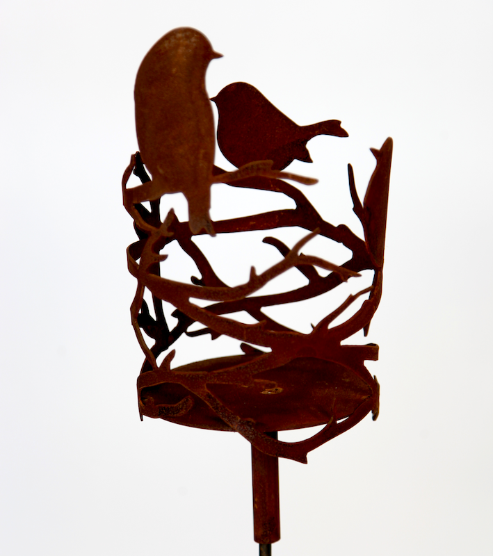 Piquet Nid d'Oiseaux Photophore en Métal Collé ø15x25cm+120cm