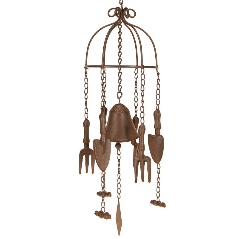 Carillon Outils de Jardin en Métal Brun ø13cm x H.76cm