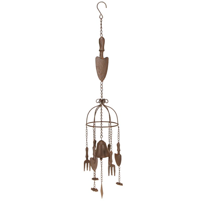 Carillon Outils de Jardin en Métal Brun ø13cm x H.76cm – Image 2