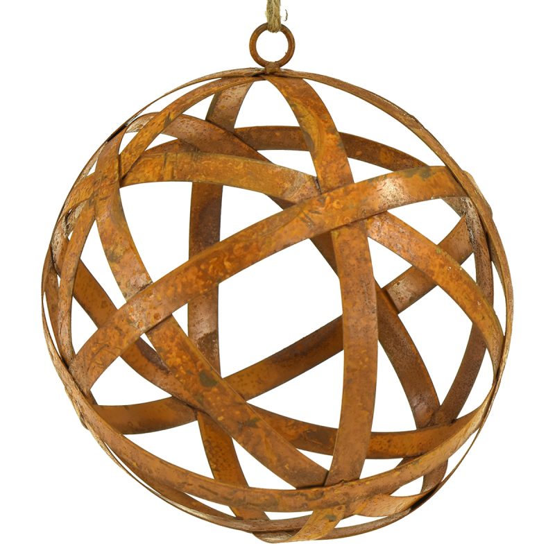 Sphère décorative en Métal Rouillé à Suspendre ø20cm – Image 2