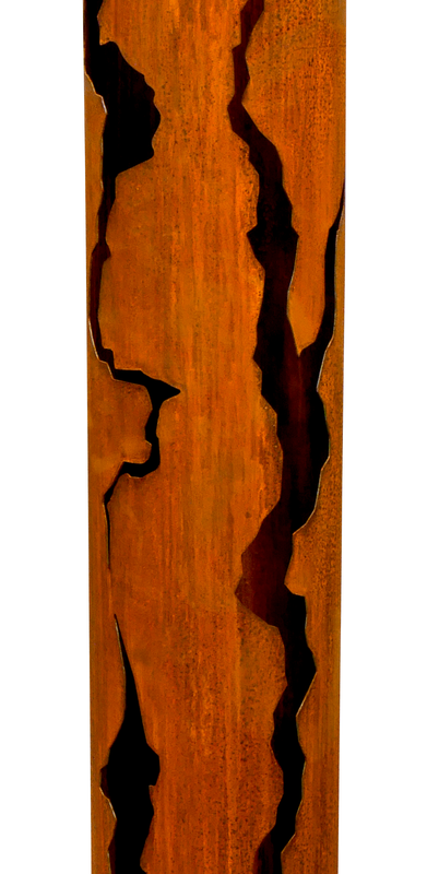Colonne en Métal Rouillé  ø22xH.175cm avec Socle