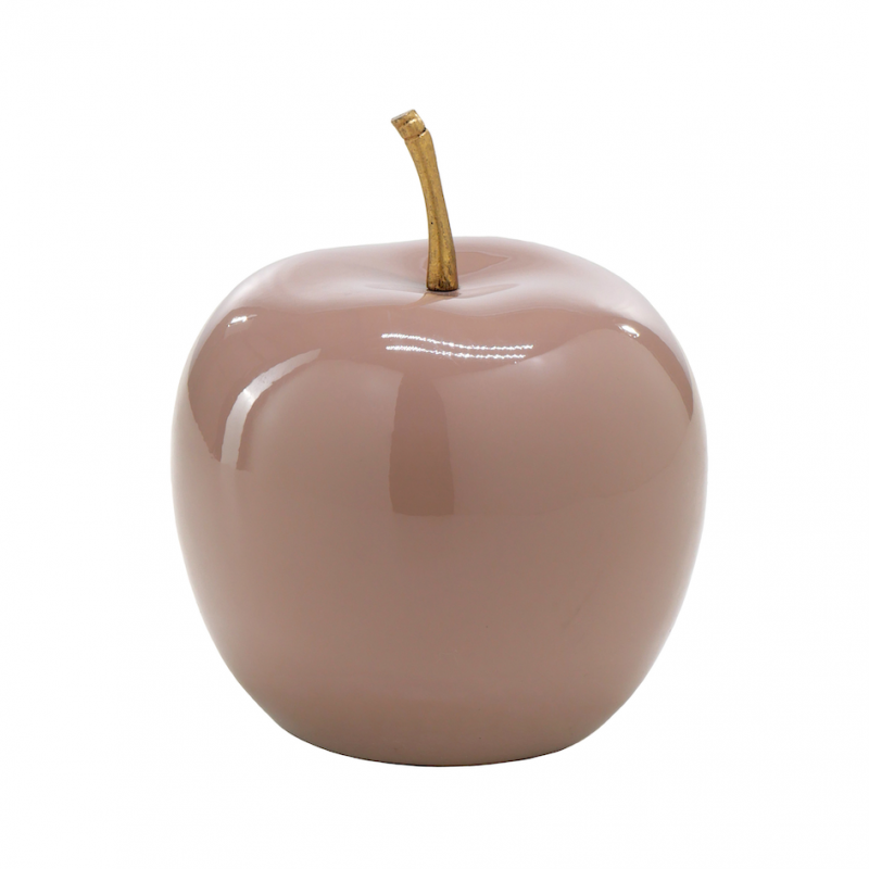 Pomme Décorative en Fibre de Verre Taupe Poudré ø21cm