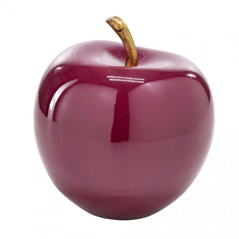 Pomme Décorative en Fibre de Verre Rouge Pourpre ø21cm